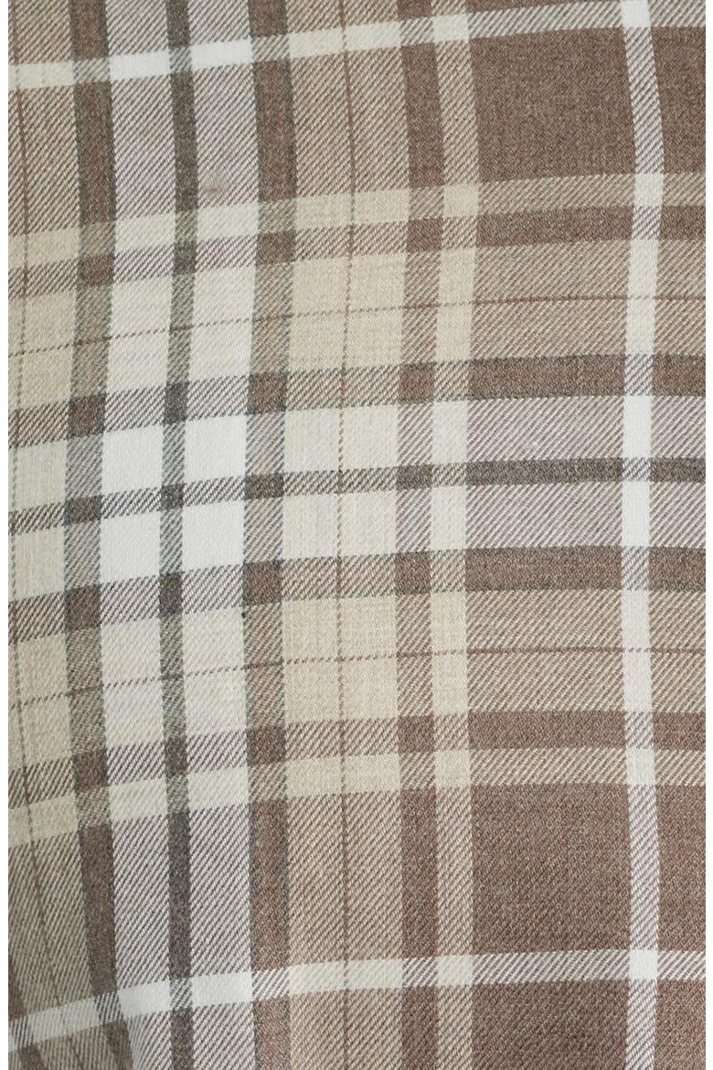 Weekend Regular Fit Heathered Plaid Cotton Button-Up Shirt, Alternate, color, COCOA HEATHER