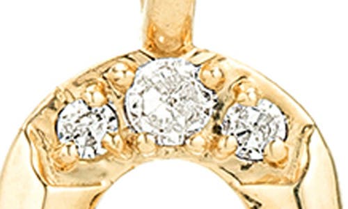 Adina Reyter 9k Yellow Gold Diamond Horseshoe Charm Pendant In Gold