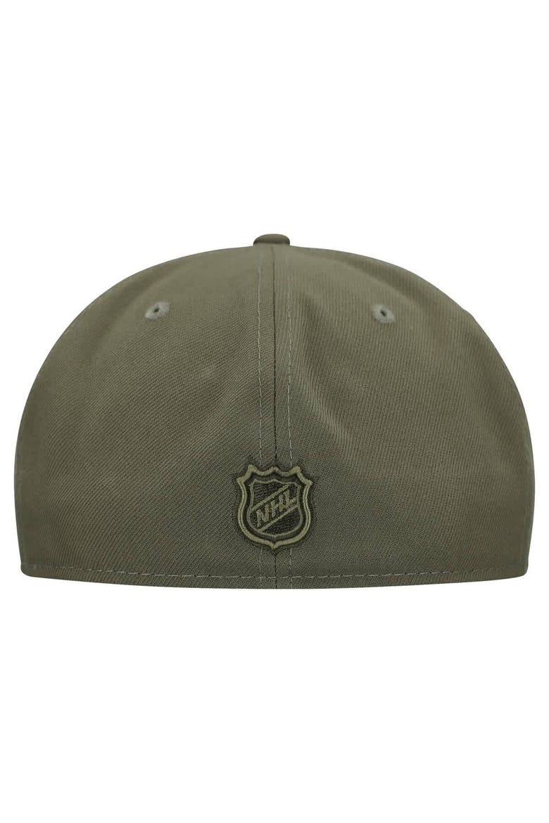 Men's New Era  Olive Pittsburgh Penguins Military Appreciation Flag 59FIFTY Fitted Hat, Alternate, color, Olive