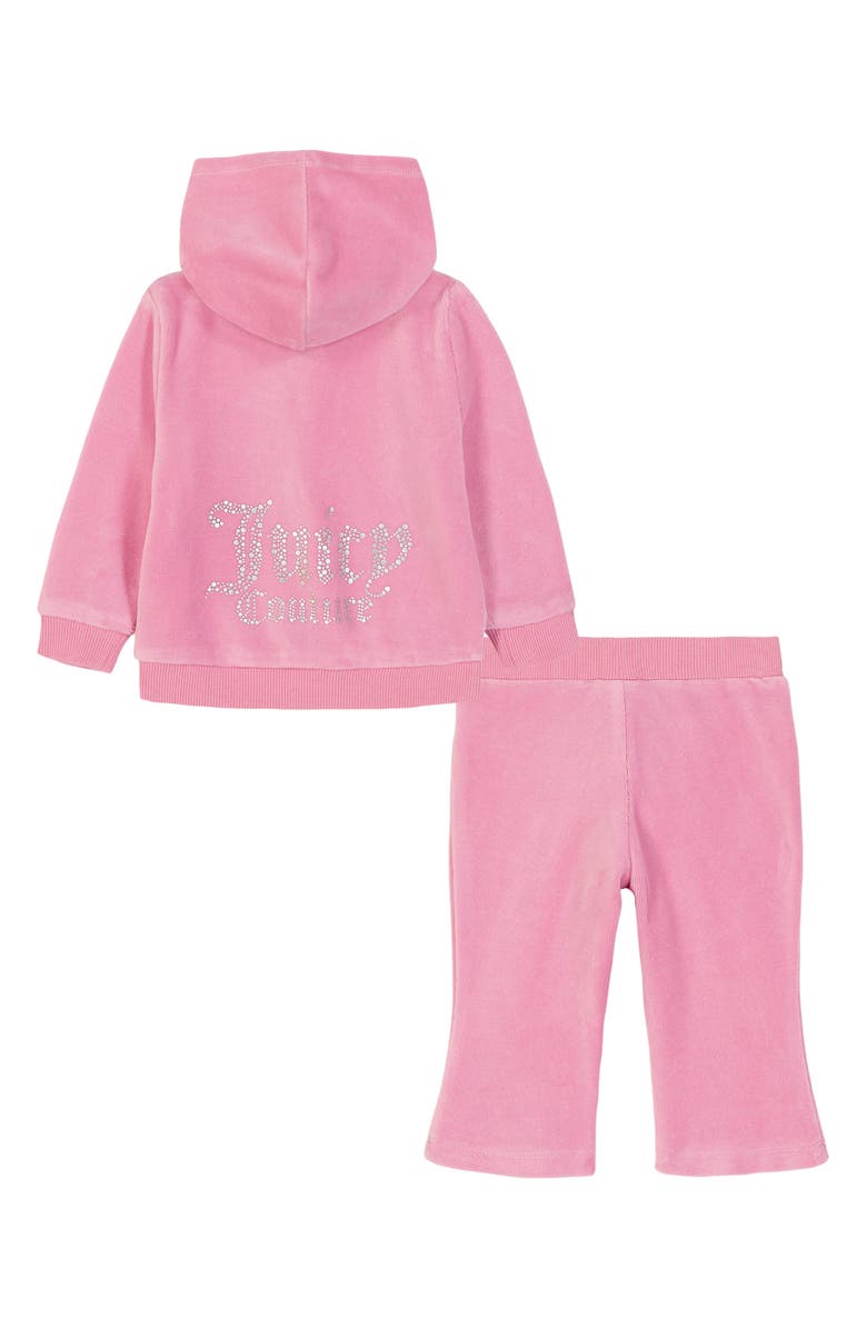 Juicy Couture Velour Zip Hoodie & Track Pants Set, Alternate, color, Pink