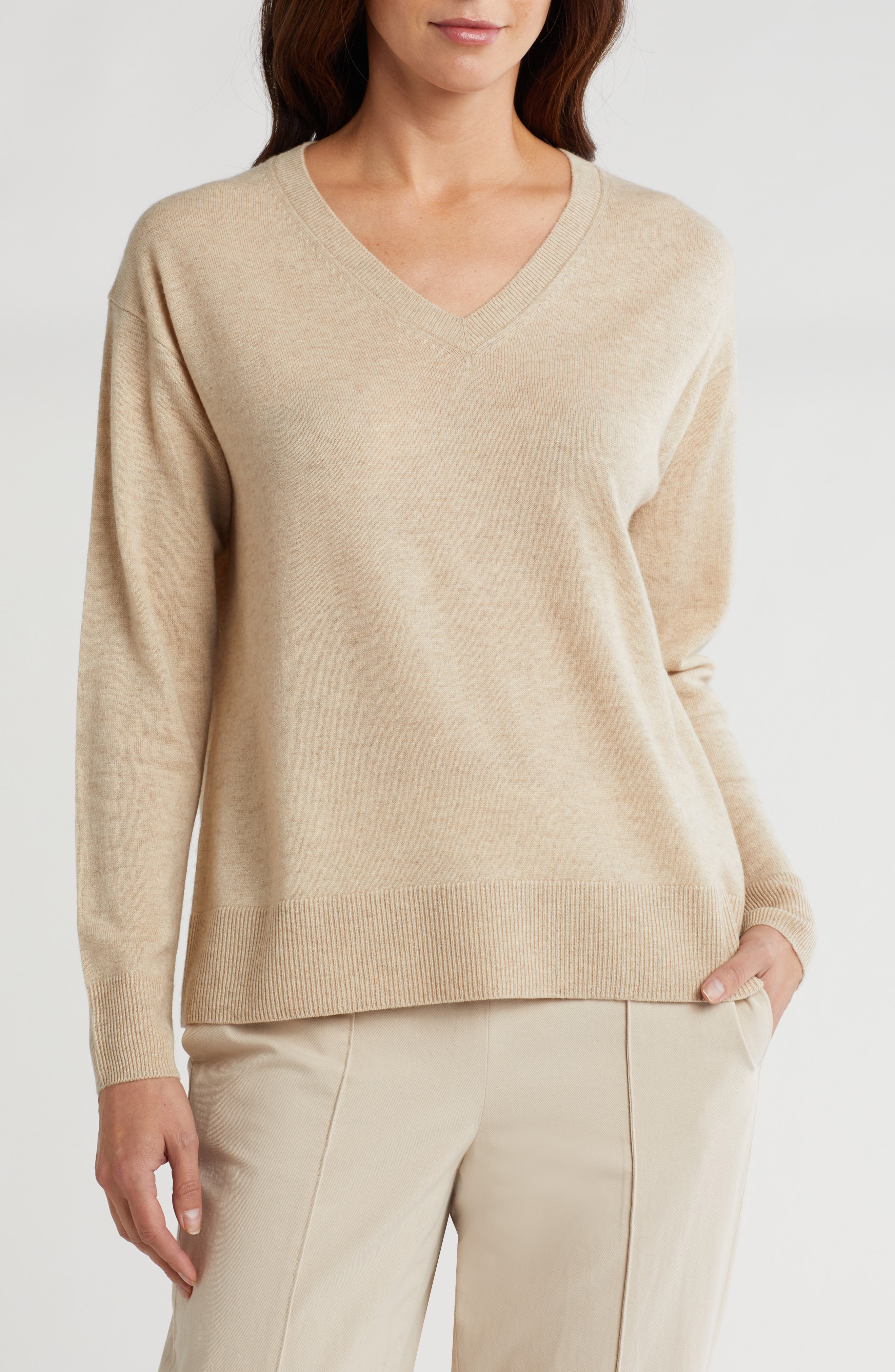 Boxy Wool & Cashmere Blend Sweater