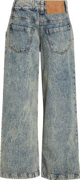 Vaquera Acid Wash Backwards Wide Leg Jeans