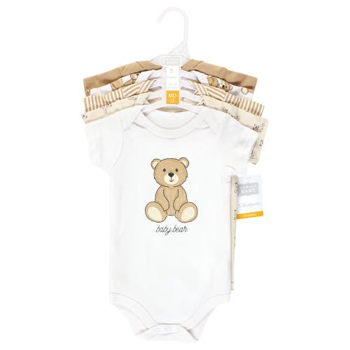 Hudson Baby Five-piece Set Of Cotton Infant All-in-one Bodysuits In Brown