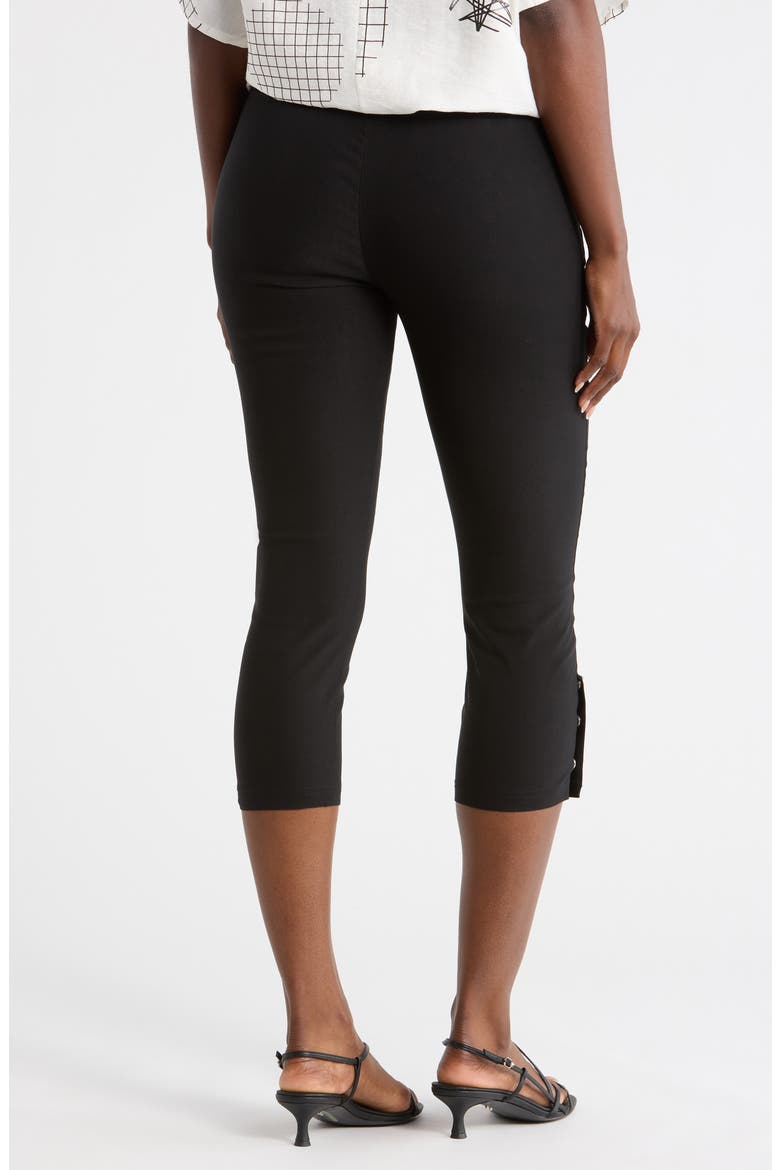 High Waist Pull-On Capri Pants, Alternate, color, BLACK