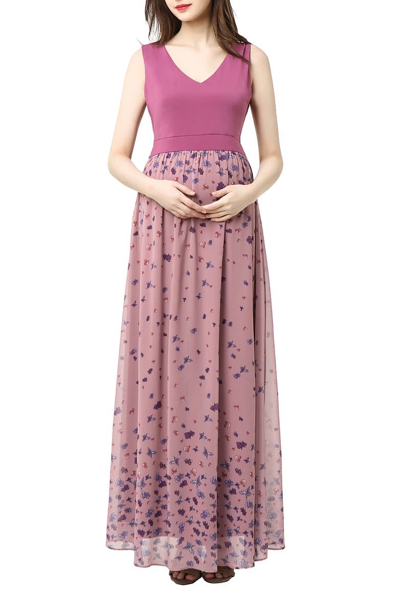 Armanda Maternity Maxi Dress, Main, color, ROSE PINK