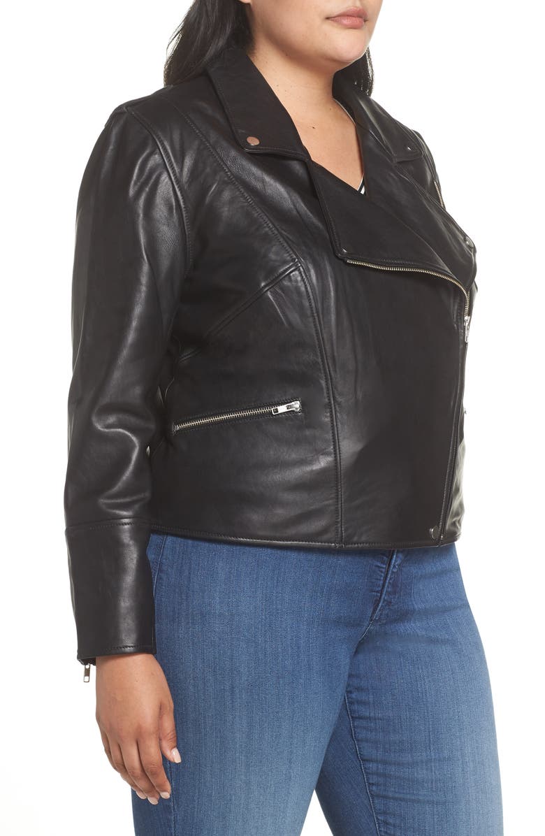 Sejour Leather Moto Jacket, Alternate, color,