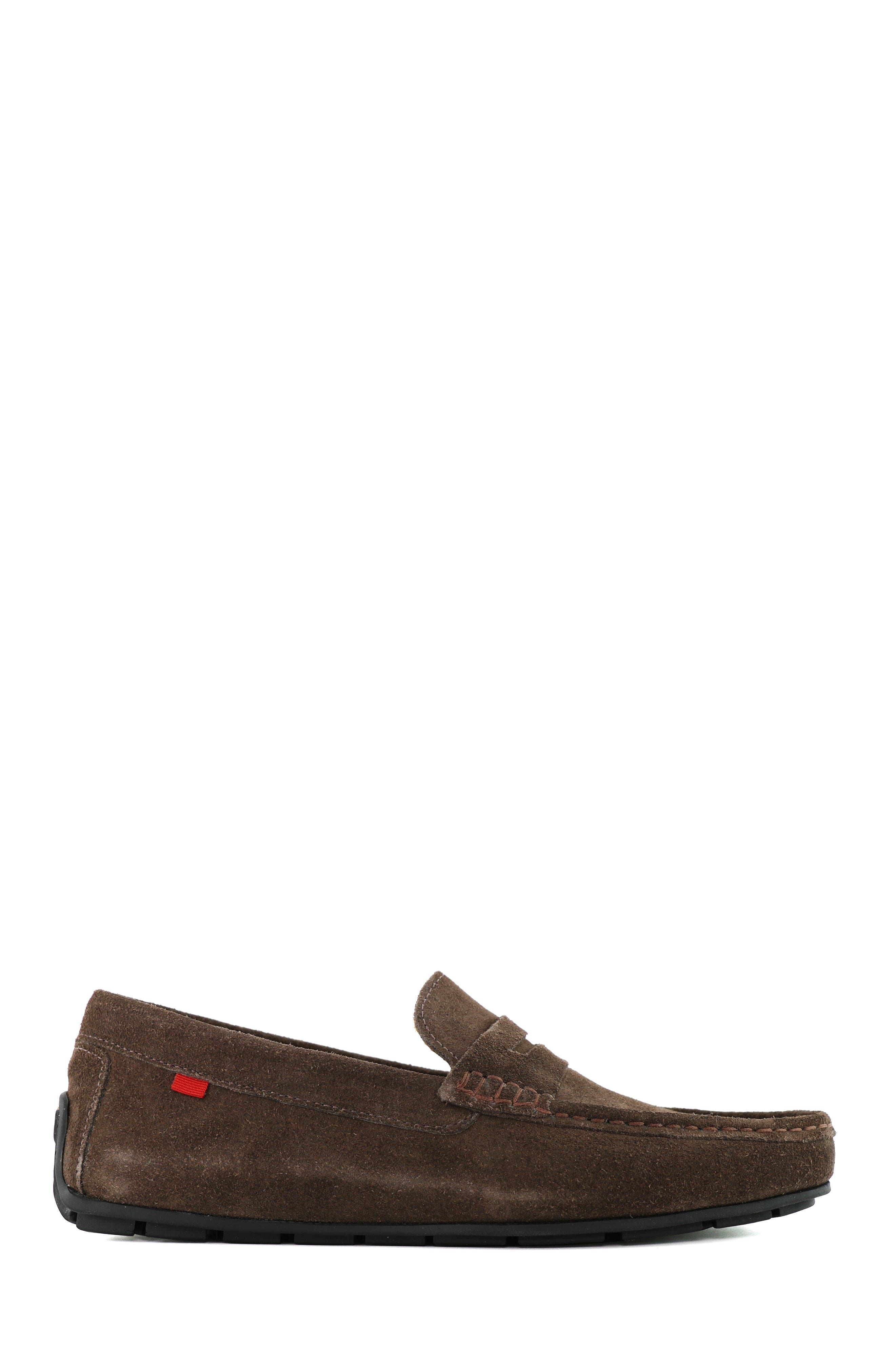 West Village Leather Slip on Penny Loafer, Alternate, color, Brown Suede