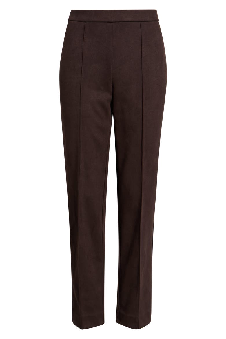 Faux Suede Ankle Pants, Alternate, color, CHOCOLATE BROWN