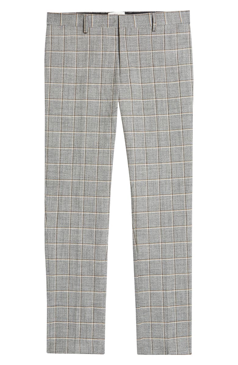 River Island Grid Check Skinny Fit Suit Trousers, Alternate, color,