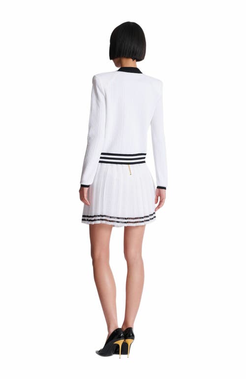 Balmain Two-tone Monogrammed Knit Cardigan
