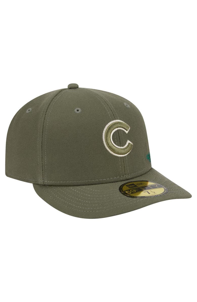 New Era Men's New Era Olive Chicago Cubs Tonal Florals 59FIFTY Fitted Hat, Alternate, color, Olive