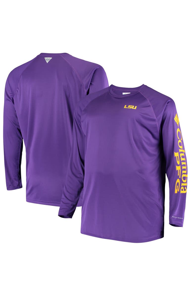 Columbia Men's Columbia Purple LSU Tigers Big & Tall Terminal Tackle Long Sleeve Omni-Shade T-Shirt, Main, color, Purple
