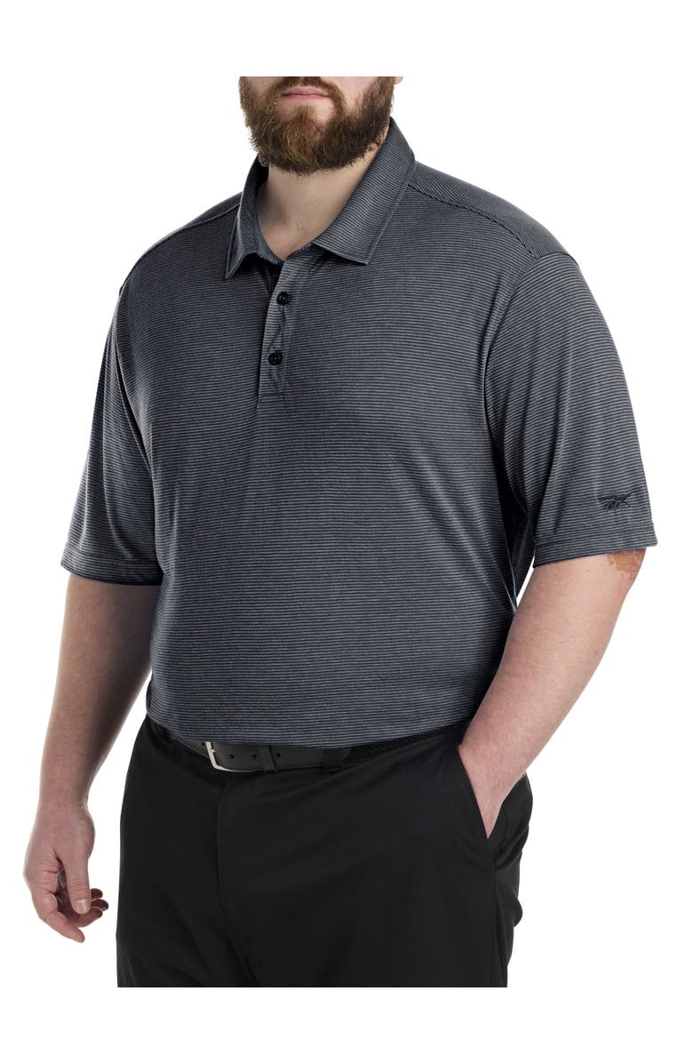 Reebok Big & Tall Performance Classic Stripe Polo Shirt, Main, color, Black