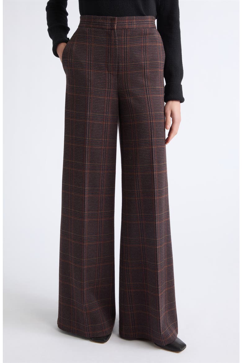Memiro Plaid Wool Trousers, Main, color, BROWN BORDEAUX