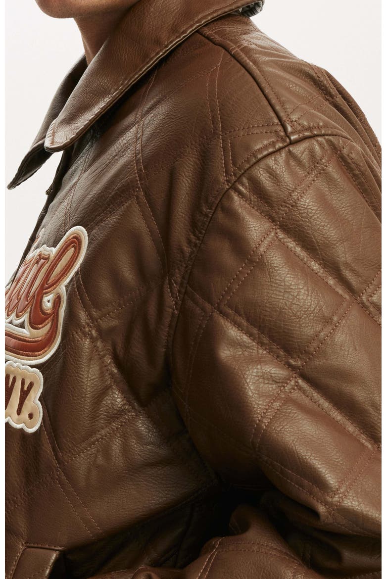 Men's Applique Bomber Jacket, Alternate, color, Brown