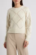 Vince Texture Argyle Wool Sweater