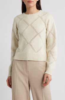 Vince Texture Argyle Wool Sweater