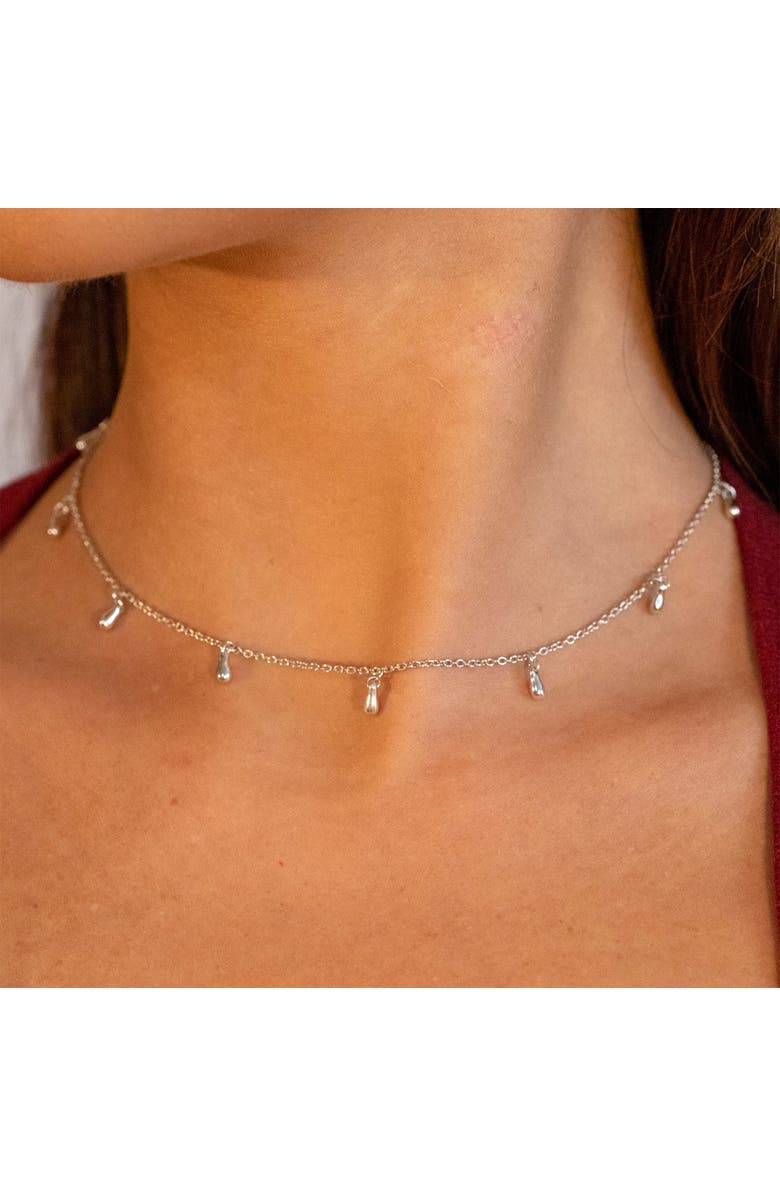 Lucy Quartermaine Mini Drop Choker Style Necklace, Alternate, color, Sterling Silver