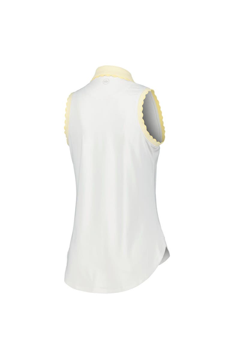Peter Millar Women's Peter Millar White/Yellow WM Phoenix Open Opal Stretch Sleeveless Jersey Polo, Alternate, color, White