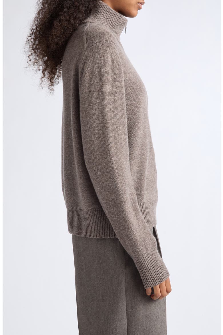 Saffron Wool & Cashmere Half Zip Sweater, Alternate, color, DARK NEUTRAL