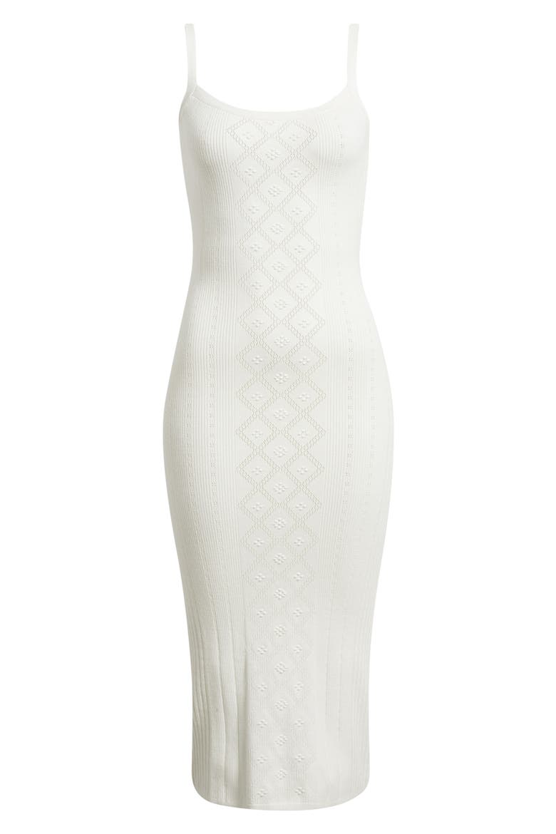 Opalina Sleeveless Mixed Stitch Midi Dress, Alternate, color, OFF WHITE