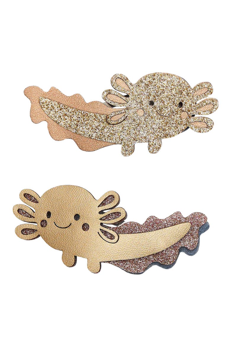 Kids' Axolotl Assorted 2-Pack Hair Clips, Main, color, GOLD
