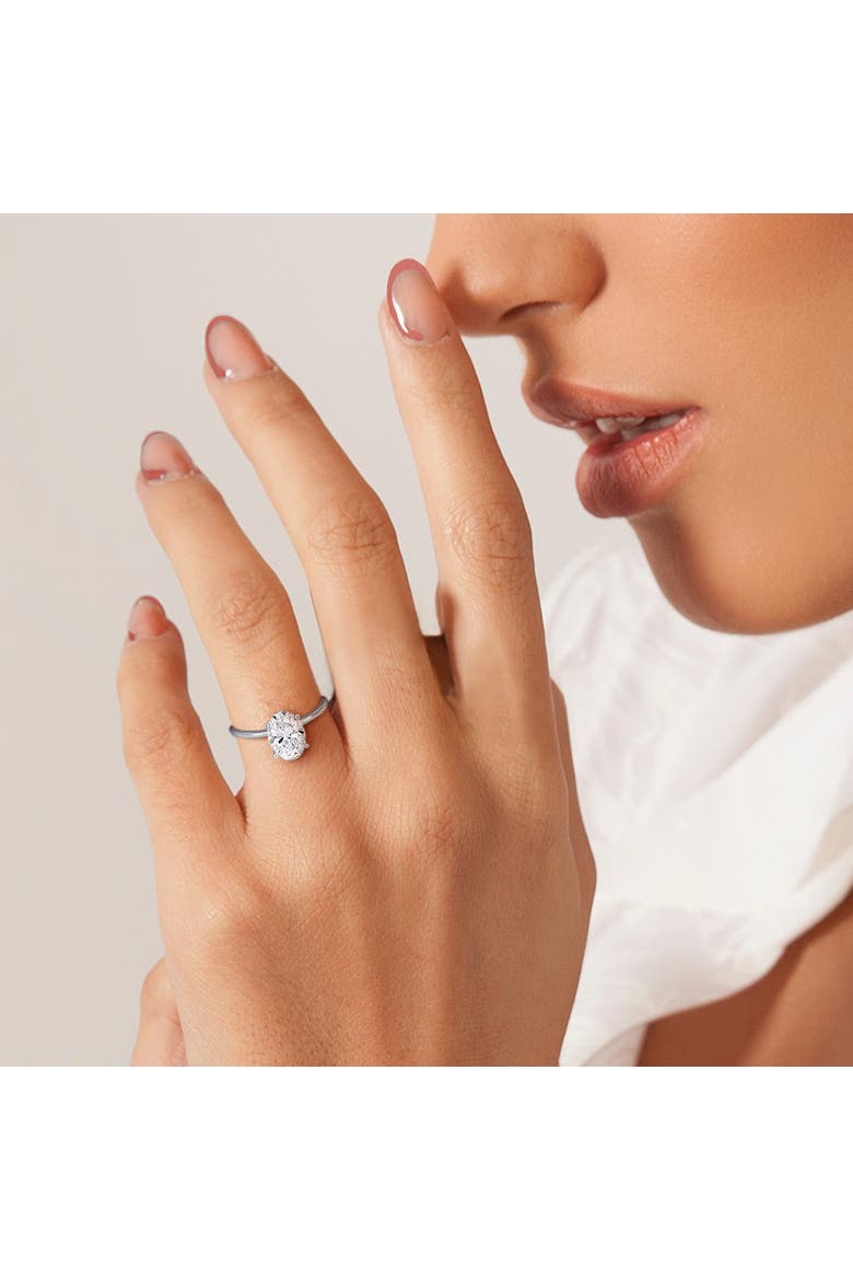 Oval Lab Grown Diamond Solitaire Ring 14k, Alternate, color, White Gold
