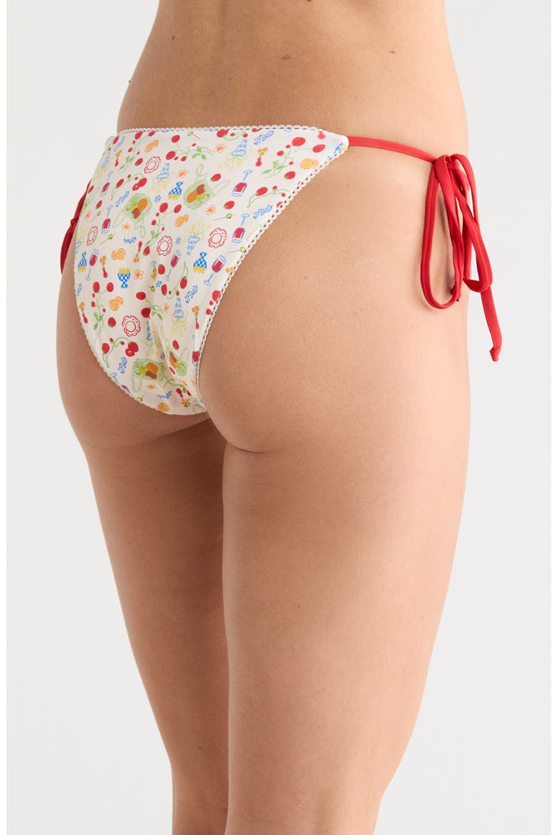Valentina Side Tie Bikini Bottoms, Alternate, color, MERCATO/ MARS RED