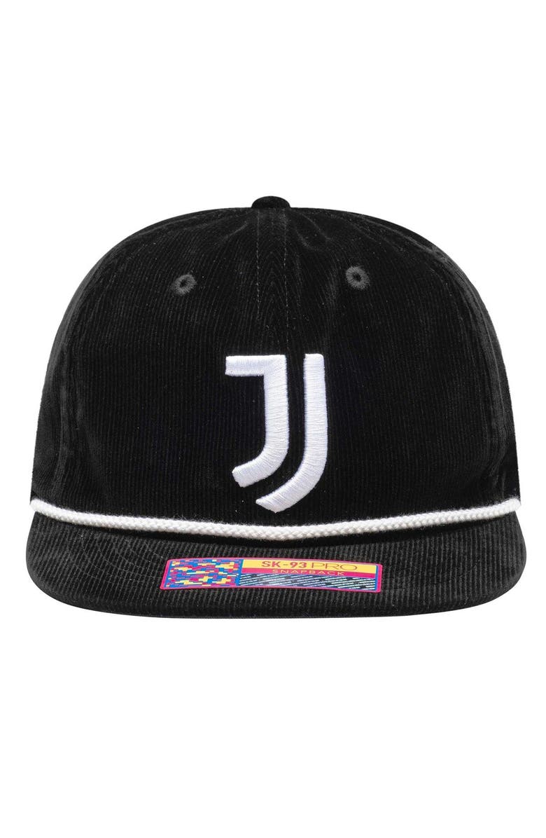 FAN INK Men's Black Juventus Snow Beach Adjustable Hat, Alternate, color, Black
