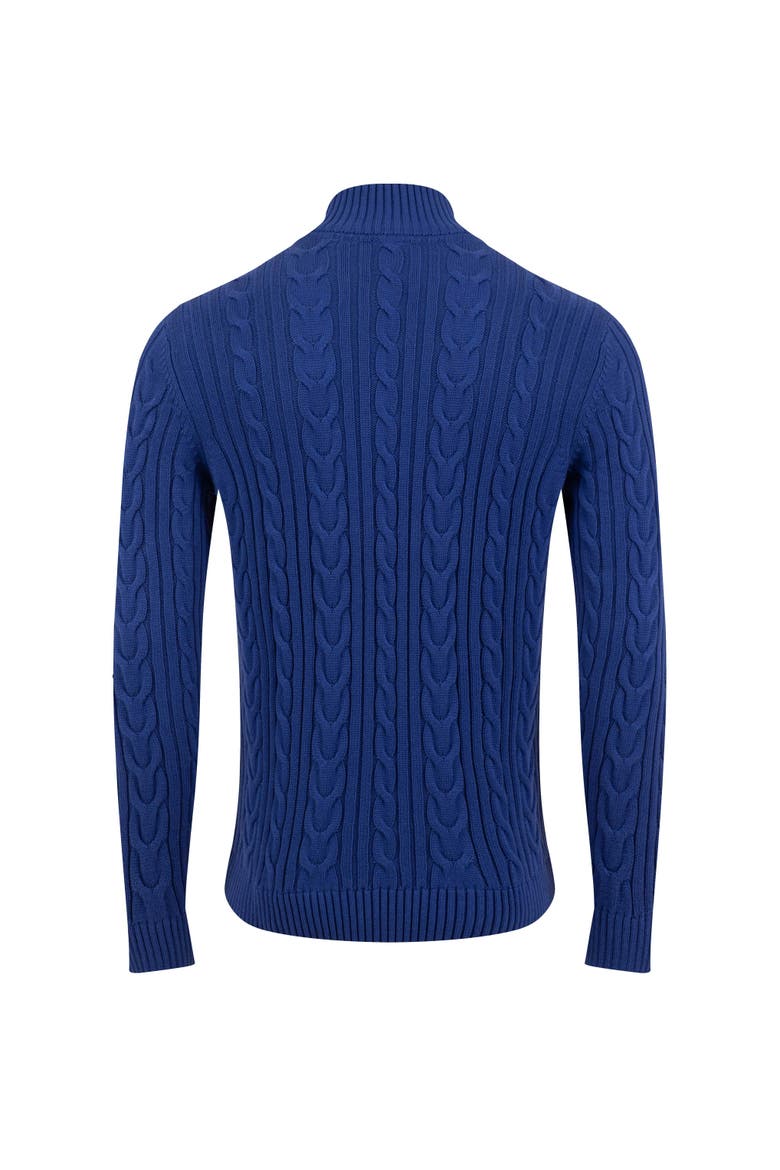 Heath 1/4 Zip Cable Knit Jumper, Alternate, color, Mazarine Blue