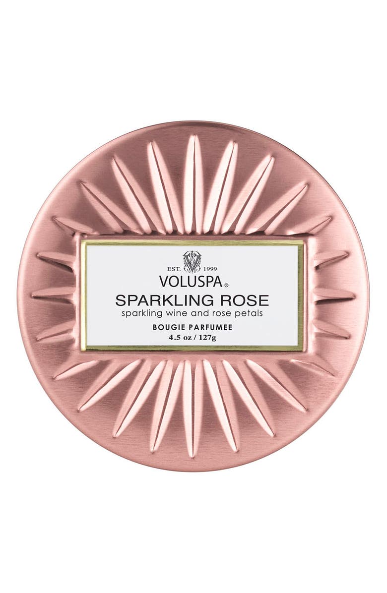 Voluspa Sparkling Rose Mini Tin Candle, Alternate, color, 