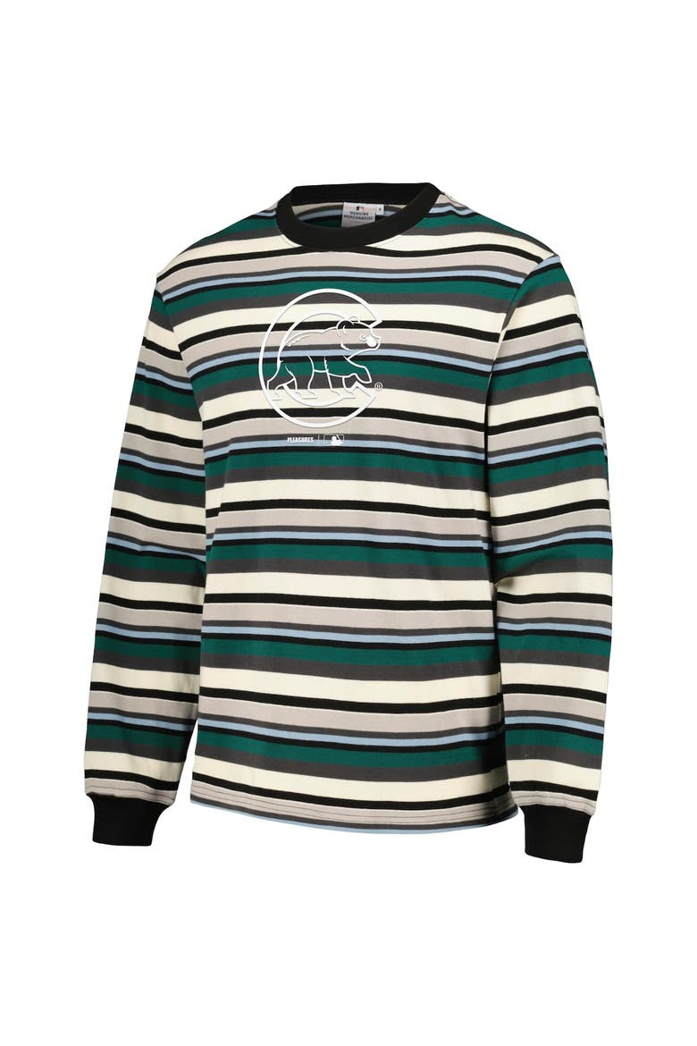 Men's PLEASURES Cream/Green Chicago Cubs Ballpark Long Sleeve T-Shirt, Alternate, color, Cream
