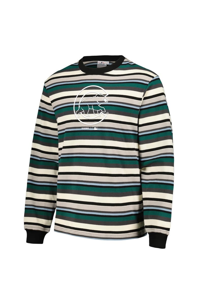 PLEASURES Men's PLEASURES Cream/Green Chicago Cubs Ballpark Long Sleeve T-Shirt, Alternate, color, Cream