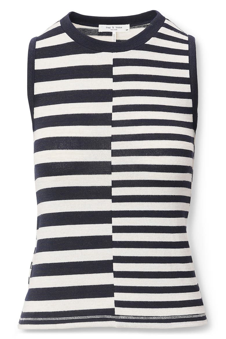 Mixed Stripe Knit Tank, Alternate, color, SALMT