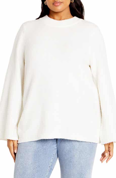 City Chic Bow Back Bell Sleeve Sweater