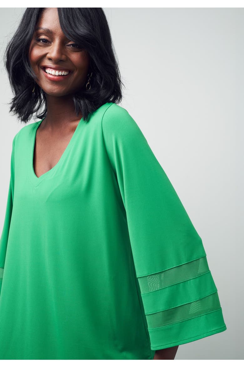 Stretch Knit Mesh Inset Sleeve Tunic, Alternate, color, AZURE MIST