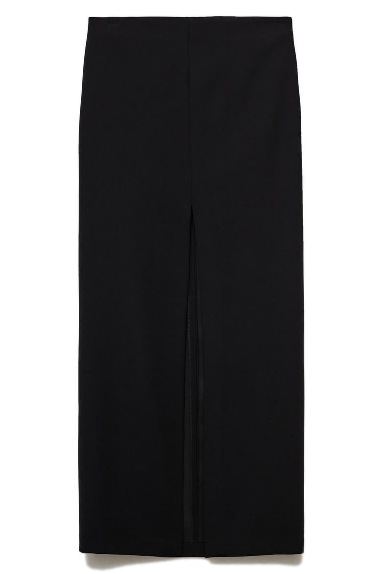 Front Slit Skirt, Alternate, color, BLACK