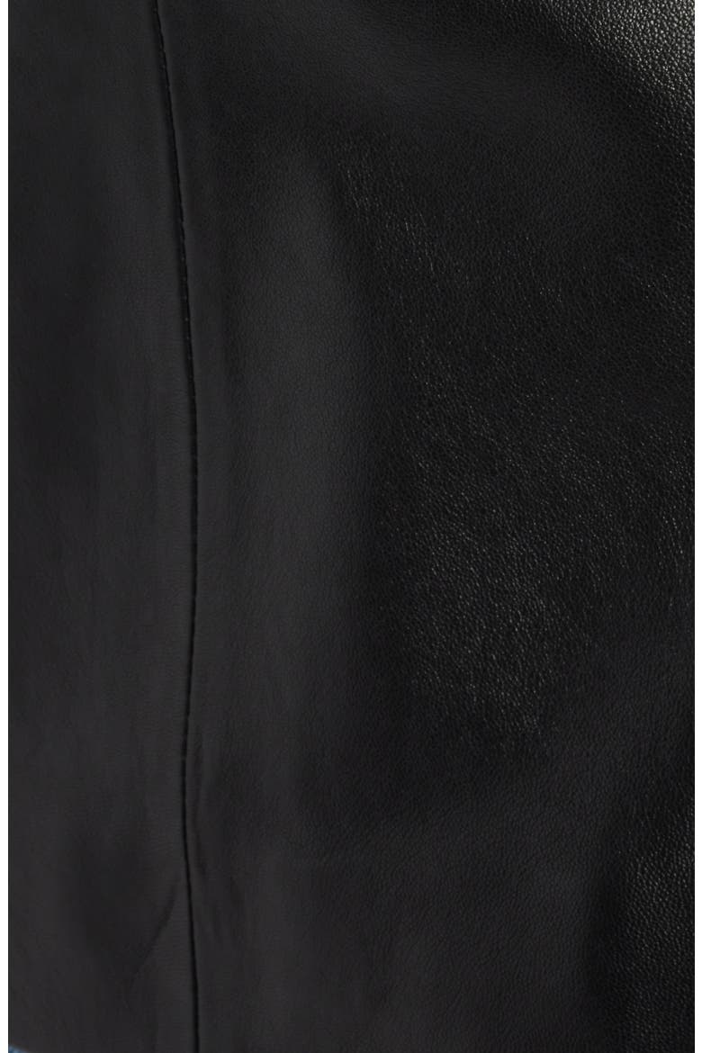 Fitted Leather Blazer, Alternate, color, BLACK