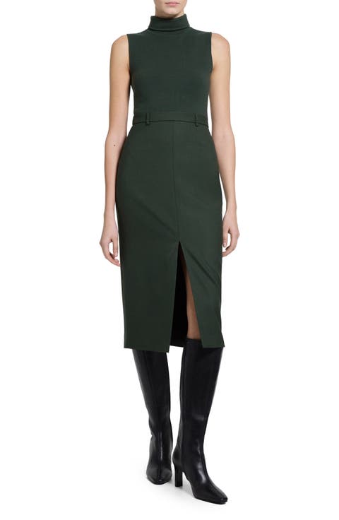 Belted Sleeveless Sheath Dress