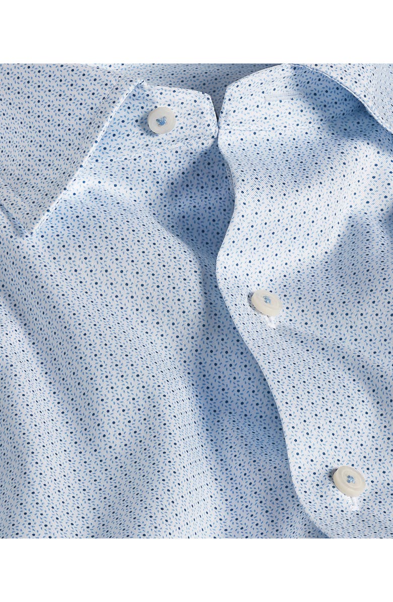 David Donahue Neat Print Sport Shirt, Alternate, color, White/ Blue