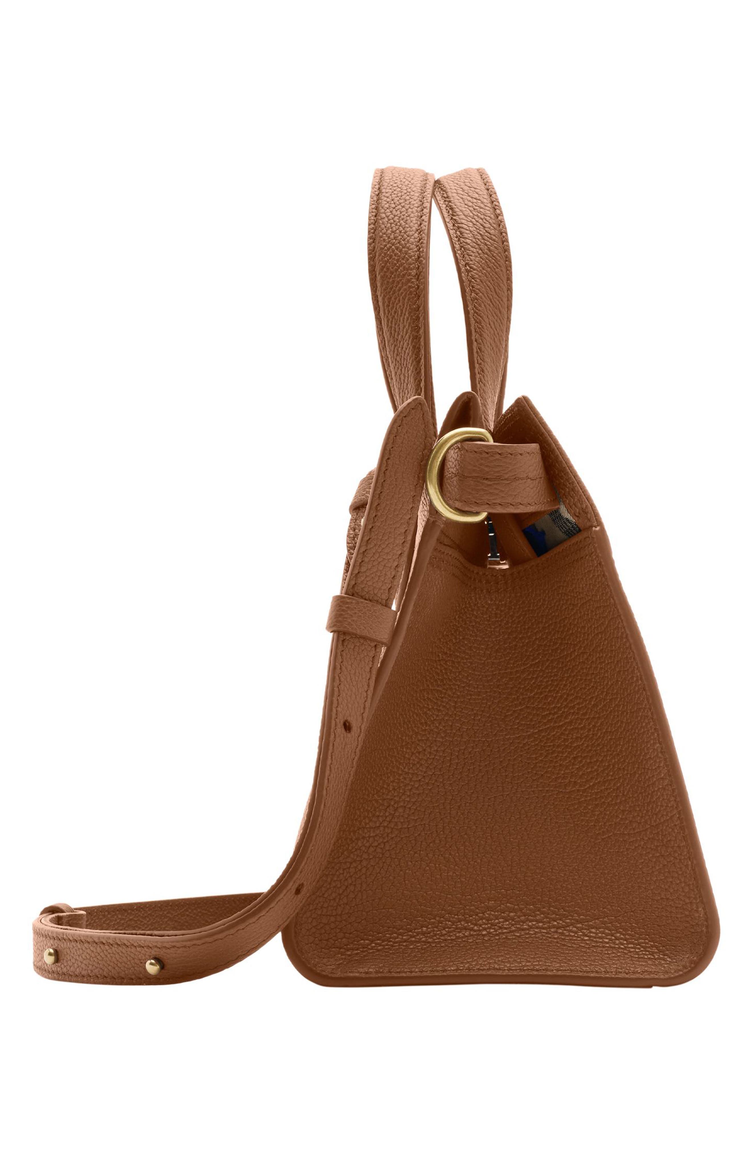 Burberry Mini Cotswolds Leather Tote, Alternate, color, Hazel
