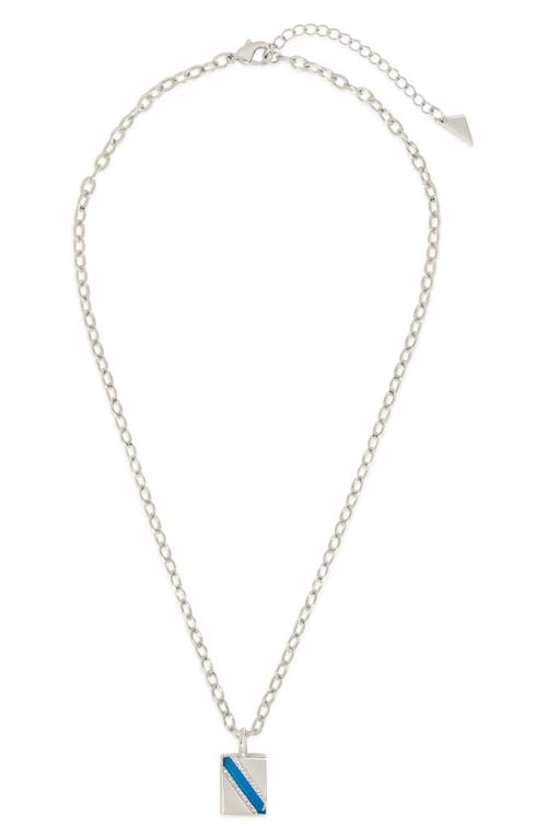 Sterling Forever Calliope Enamel Rectangle Pendant Necklace