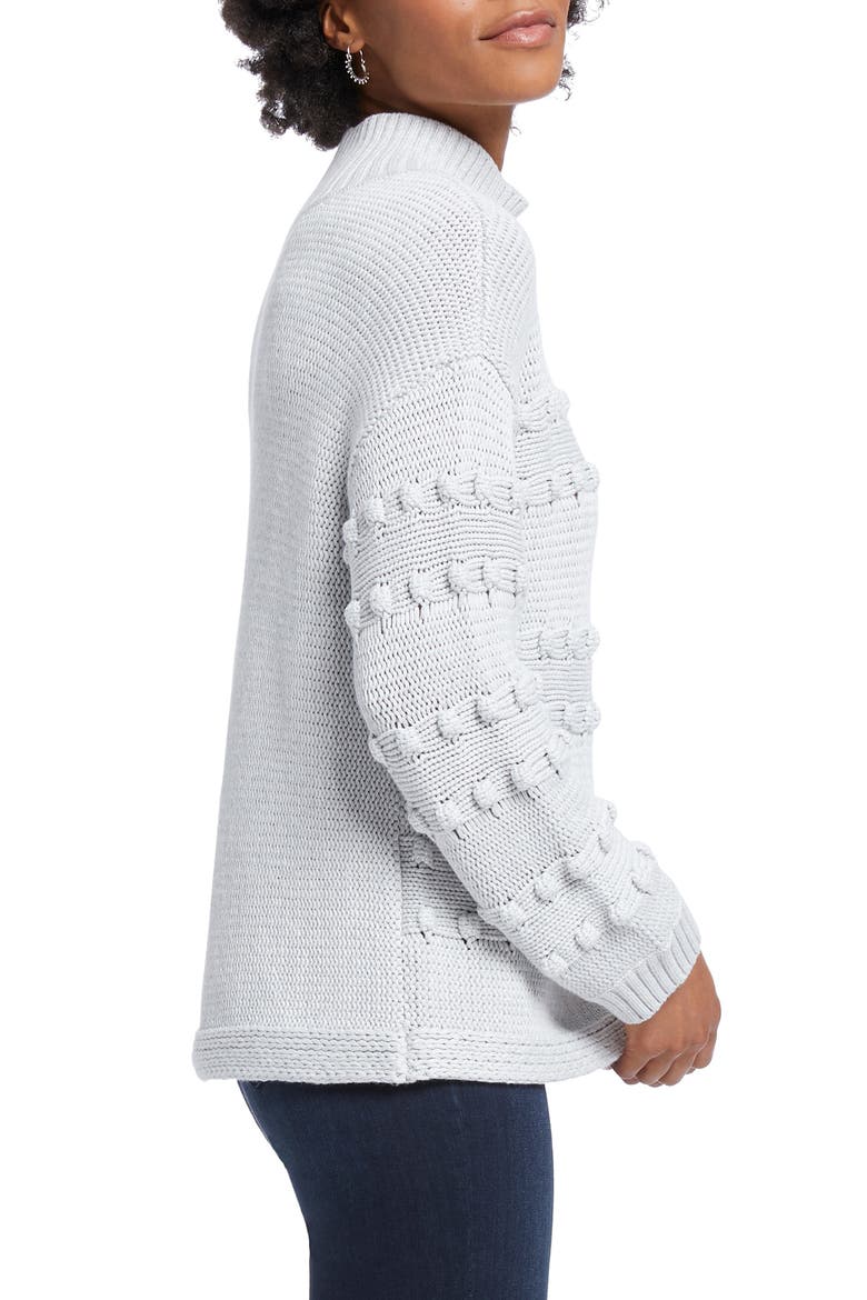 Adore A Ball Texture Stripe Turtleneck Sweater, Alternate, color, LIGHT GREY