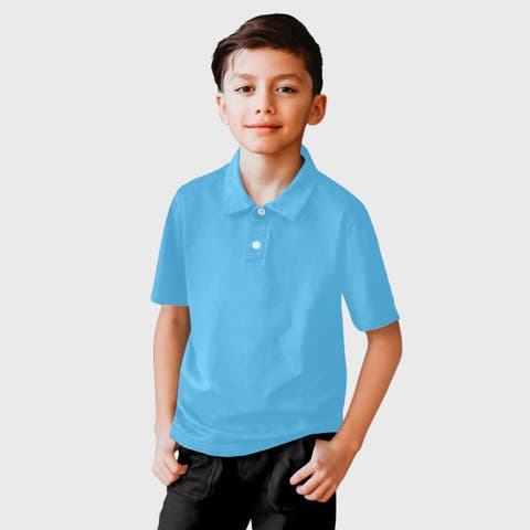 Boys Soft 100% Cotton Jersey 2-Button Short Sleeve Polo Shirt (Toddler, Little Kid, Big Kid)