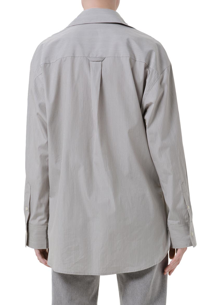 Thea Oversized Cotton Boyfriend Shirt, Alternate, color, MARSEILLE STRIPE GRY MULTI ST