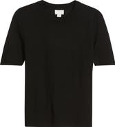 Caslon® Short Sleeve Wool Blend Sweater Top