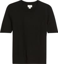 Caslon® Short Sleeve Wool Blend Sweater Top