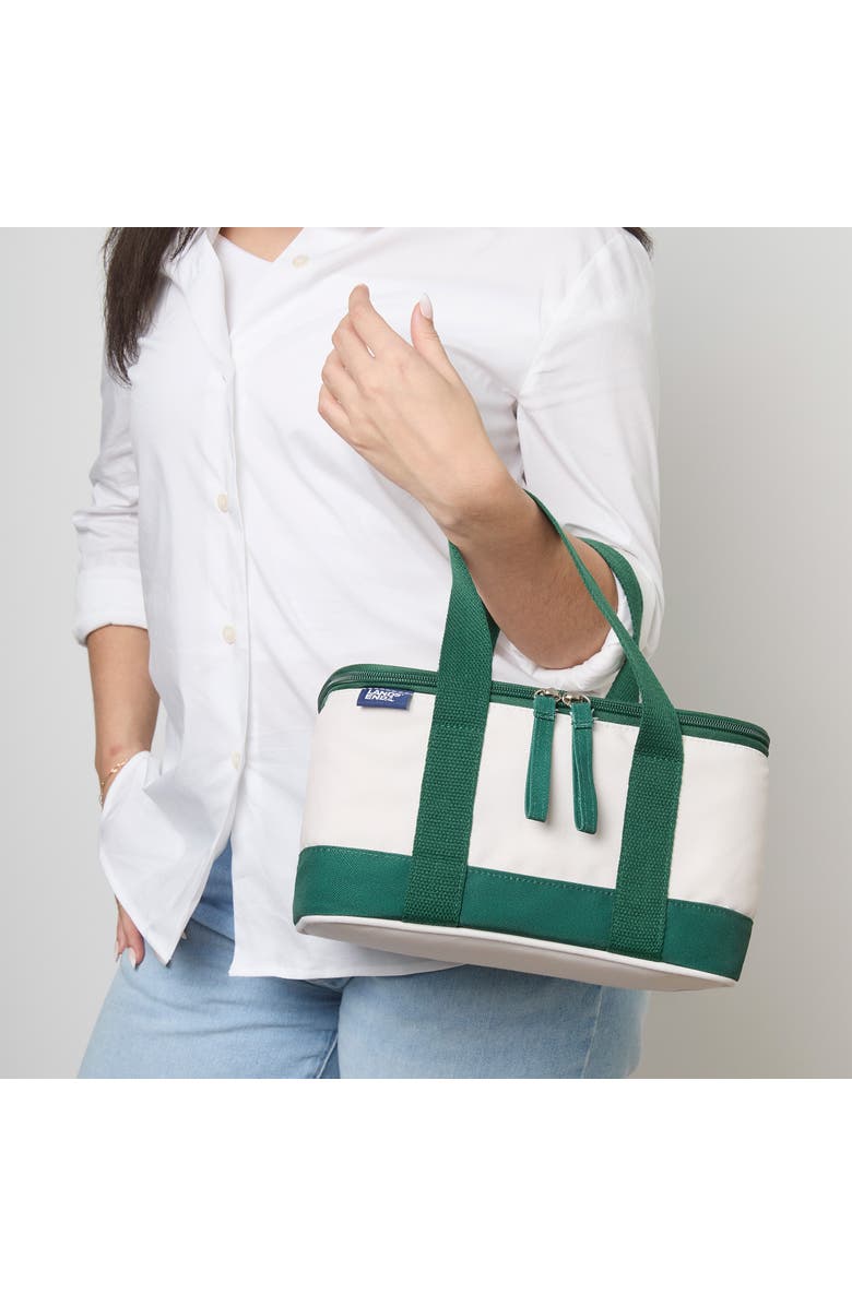 Lands' End Rectangular Small Cooler Bag Insulated 1.5 Gal, Canvas Soft Cooler with Tote Handles and Zip Closure, Alternate, color, Kelly Green
