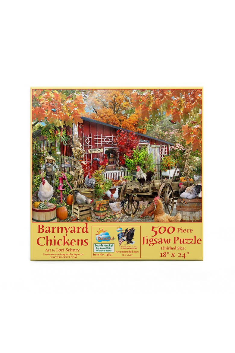 Barnyard Chickens 500 piece Jigsaw Puzzle for Adults, Alternate, color, Multicolor