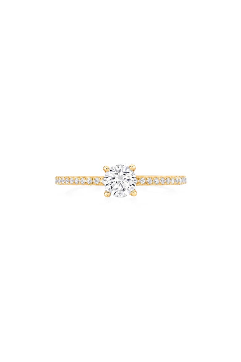 18k Gold Plated Cubic Zirconia Solitaire Ring, Alternate, color, 18 KT YELLOW GOLD CLEAR CZ